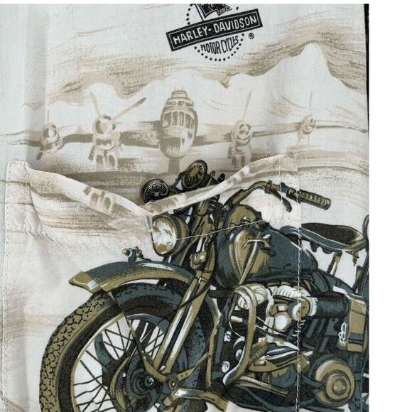 Harley-Davidson Shirts Mens Size Medium Motorcycle Print Front Pocket Button Top - Picture 7 of 9